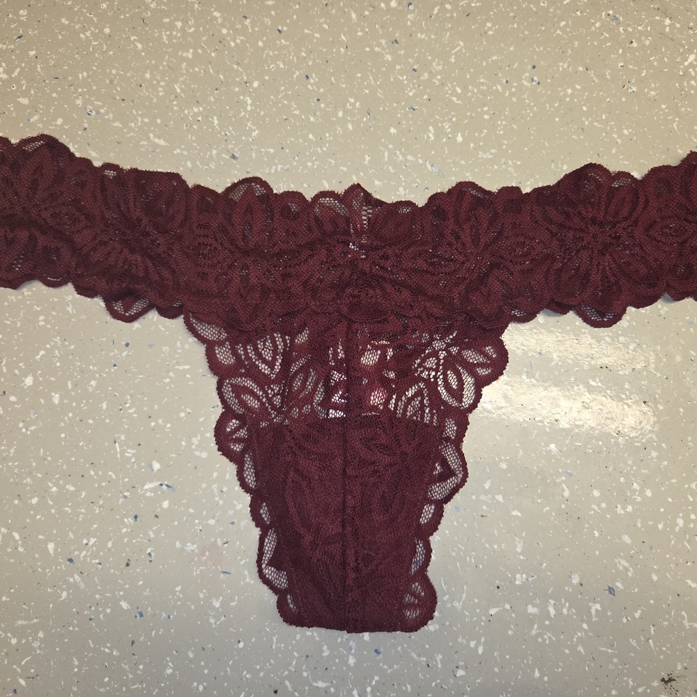 Victoria's Secret Deep Wine Lace Thong